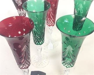 Waterford Happy Holidays Cased Flutes. 