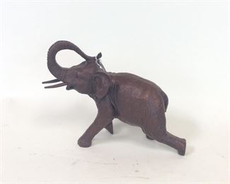 Carved Wood Elephant, 8" H. 
