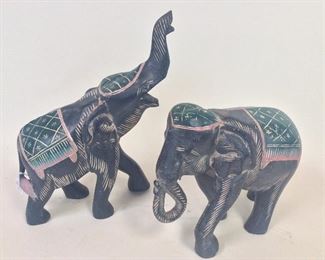 Two Elephants, 12 1/2" for tallest. 