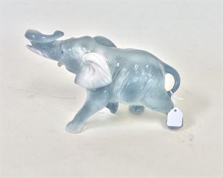 Porcelain Elephant, 9" L. 