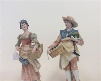 Porcelain Figurines, 11" H. 