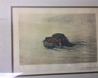 Leon Danchin (1887-1938) Colored Etching Signed.