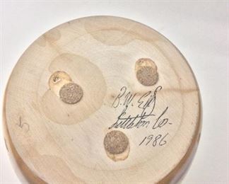 Wood Vase Signed, 14 1/2" H. 