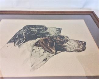 Two Dogs, Unsigned, 31" x 25".