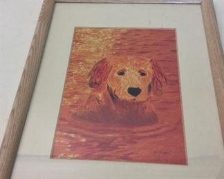 Signed and Numbered Dog Print, 10" x 13". 