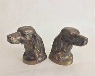 Bronze Dog Bookends, 5 1/2" H. 