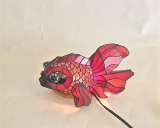 Stained Glass Fish Light, 12" L. 