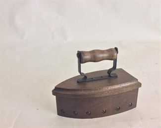 Wood Iron with Hinged Compartment with weights.  