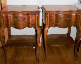 Pair French provincial nightstands 