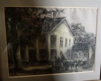 New Orleans Street scene - pastel painting, signed Napoleon, dated 1981