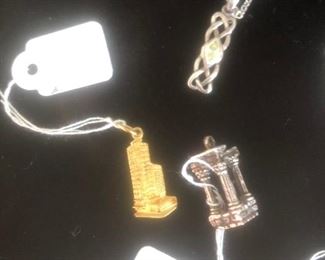 Sterling Charm and sterling necklace with Diamond