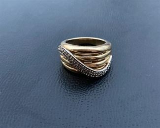 Lot #17---14k Two-Tone Diamond Ring, weight: 10.2g, size: 7.25, price: $450