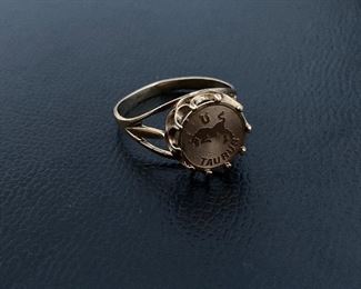 Lot #034--- 14ky Taurus Ring, weight: 2.8g, size: 8.5, price: $195