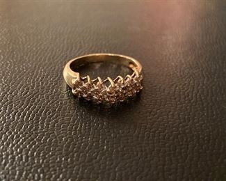 Lot #057---10ky Diamond Ring, weight: 3.5g, diamond weight: 0.80ct, size: 9, price: $275