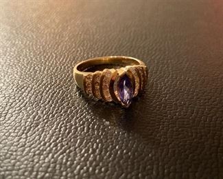 Lot #065---14ky Tanzanite and Diamond Ring, weight: 4.7g, size 7, price: $600