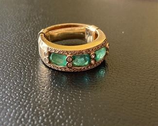 Lot #084---14ky Emerald and Diamond Ring, weight: 7.5g size: 6.5, price: $550