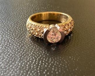 Lot #092---14k Two-Tone CZ Ring, weight: 8.1g, size: 7, price: $350