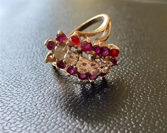 Lot #097---14k Diamond and Ruby Ring, weight: 6.0g, size: 9, price: $600