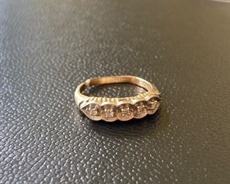 Lot #099---14k Two-Tone Diamond Ring, weight: 2.2g, size: 5.5, price: $150