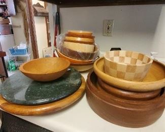 Wooden serving bowls