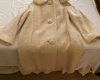 Ladies Vintage Fur Trimmed Coat
