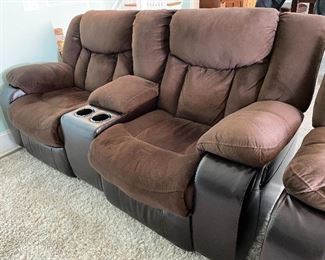 there are actually two of this dual chair set for a total of 4 theater seats