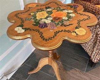 painted tilt-top side table