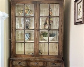 There are two cabinets, they measure: 6’10” tall, 4’3” wide, 1’8 deep