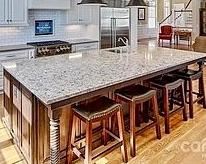 10’3” by 5’4” kitchen island with granite counter & stainless sink ~ to be removed and picked up at a later date (barstools are not for sale)