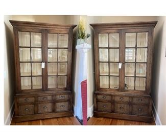 There are two cabinets, they measure: 6’10” tall, 4’3” wide, 1’8 deep