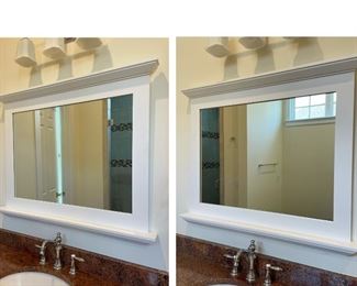 Pair of white mirrors, 42” wide, 35” tall
