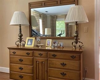 Vintage Davis Cabinet Company solid walnut bedroom set