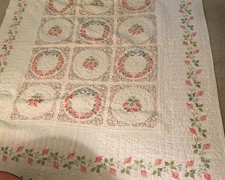 Cross stitched quilt