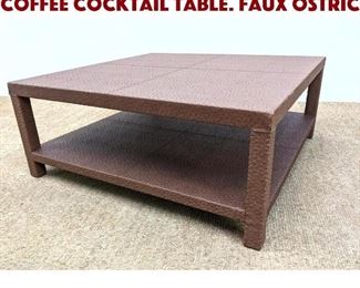 Lot 1203 Large Springer Style Coffee Cocktail Table. Faux Ostric