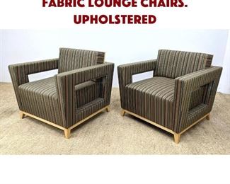 Lot 1208 Pr CUMBERLAND Striped Fabric Lounge Chairs. Upholstered