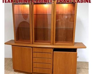 Lot 1211 SKOVBY Danish Modern Teak China Cabinet. 2 Part Cabine