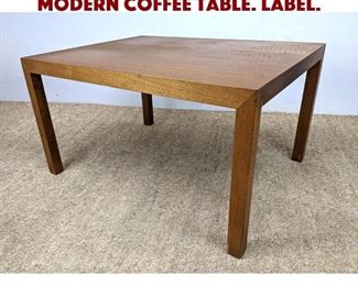 Lot 1215 DUNBAR Square American Modern Coffee Table. Label. 
