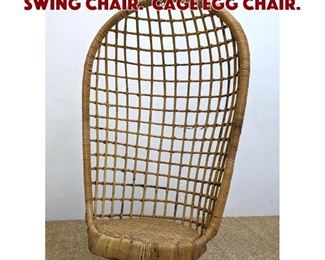 Lot 1236 Wicker Bamboo Hanging Swing Chair. Cage Egg Chair. 