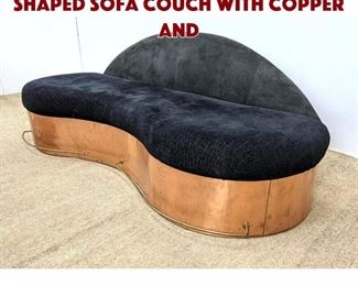 Lot 1246 Custom Design Kidney Shaped Sofa Couch with Copper and 