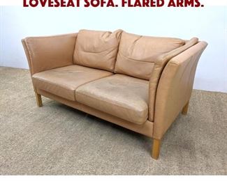 Lot 1250 Knoll Style Leather Loveseat Sofa. Flared arms.