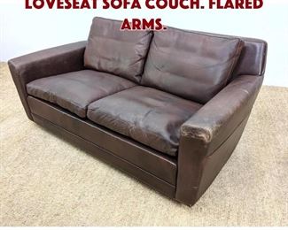 Lot 1252 French Style Leather Loveseat Sofa Couch. Flared Arms. 