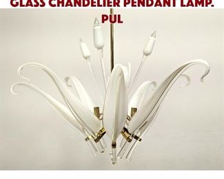 Lot 1259 Good Italian Murano Glass Chandelier Pendant Lamp. Pul