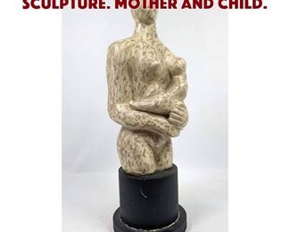 Lot 1267 Modernist Plaster Sculpture. Mother and Child. 