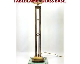 Lot 1270 Chapman Style Brass Table Lamp. Glass base. 