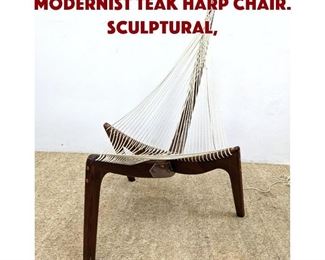 Lot 1275 JORGEN HOVELSKOV Modernist Teak Harp Chair. Sculptural,
