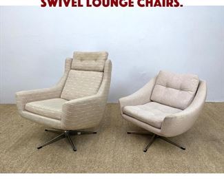Lot 1283 2pcs Mid Century Modern Swivel Lounge Chairs. 
