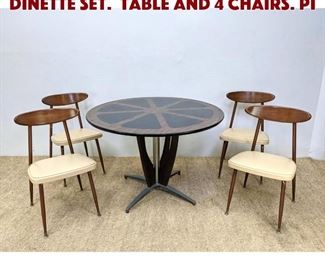 Lot 1289 Mid Century Modern Dinette Set. Table and 4 Chairs. Pi