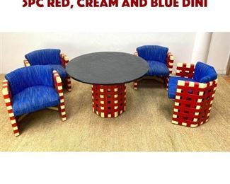 Lot 1295 De Stijl Style Dining Set. 5pc Red, Cream and Blue Dini