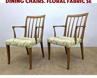 Lot 1304 Pr Slat Back Lounge Arm Dining Chairs. Floral fabric se