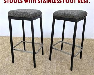 Lot 1309 Knoll Attributed Bar Stools with Stainless foot rest. 